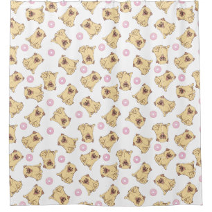 Duschvorhang mit Pug-Muster