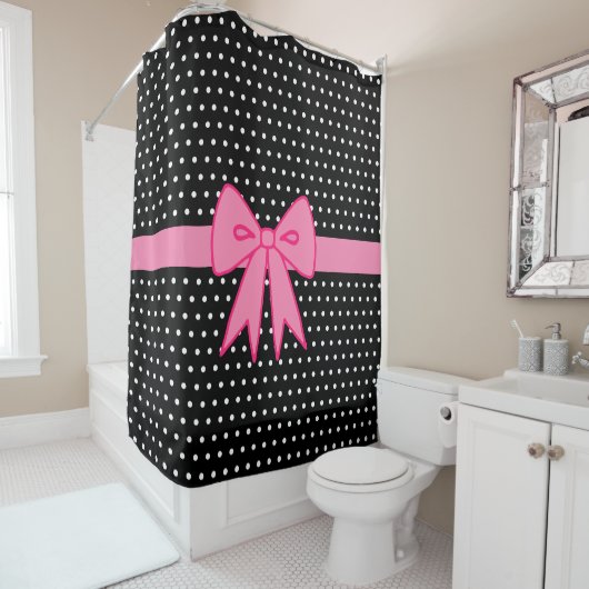 Duschvorhang mit rosa Bow (Beispiel)
