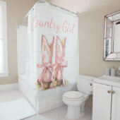 Duschvorhang mit rosa Country Cowgirl (Beispiel)
