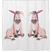 Duschvorhang mit rosa Donkey - individuell einstel (Vorderseite)