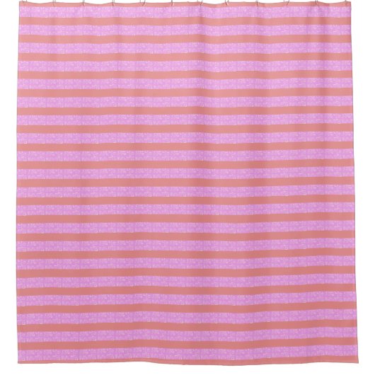 Duschvorhang mit rosa geometrischen Streifen (Vorderseite)