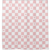 Duschvorhang mit rosa kariertem Musterhintergrund (Vorderseite)