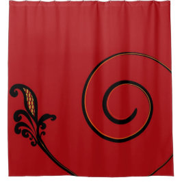 Duschvorhang mit rotem Flair