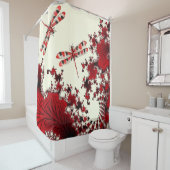 Duschvorhang mit roten Libellen (Beispiel)