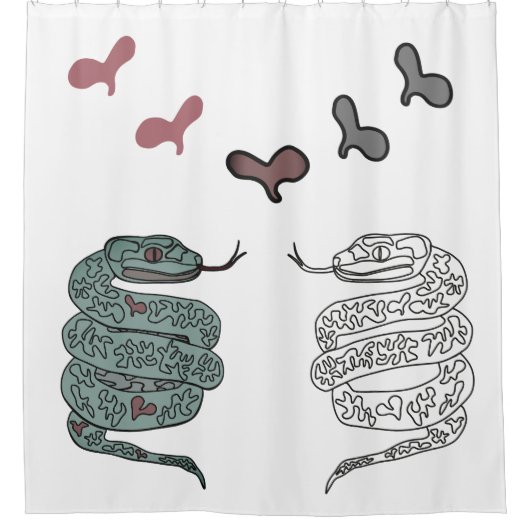 Duschvorhang mit Schlangen-Druck (Vorderseite)
