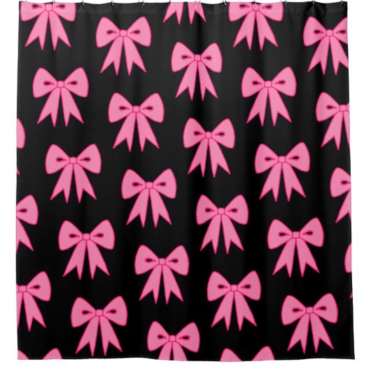 Duschvorhang mit schwarzrosa Bow (Vorderseite)