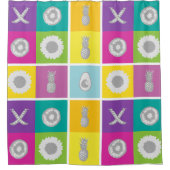 Duschvorhang mit spielenden Farbblockquadraten (Vorderseite)