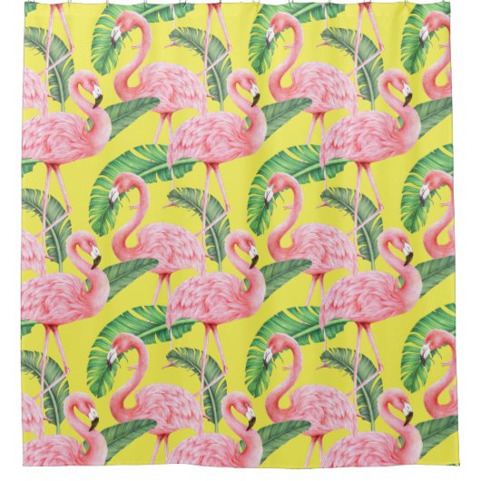 Duschvorhang mit tropischem Muster (Vorderseite)