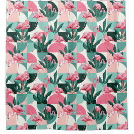 Duschvorhang mit tropischem Muster