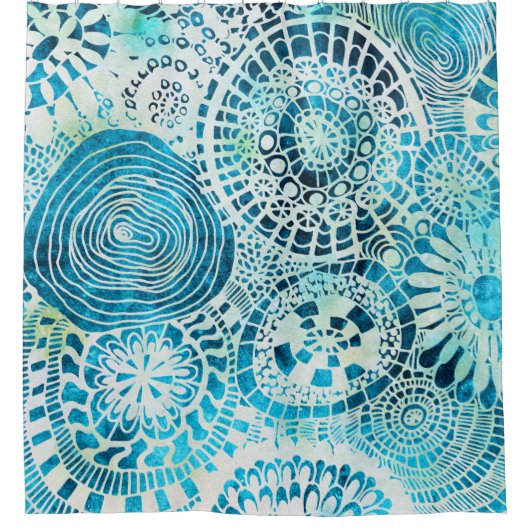 Duschvorhang mit tropischer Kunst (Vorderseite)