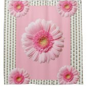 Duschvorhang mit viktorianisch rosa Blumen (Vorderseite)