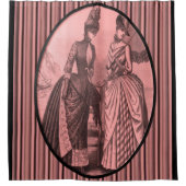 Duschvorhang mit viktorianischem rotem Streifen (Vorderseite)