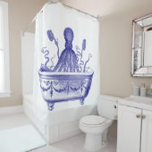 Duschvorhang mit Vintager Krake der Marine im Bad (Beispiel)