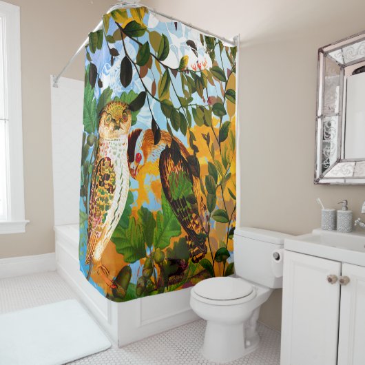 Duschvorhang mit zwei Eulen (Beispiel)