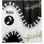 Duschvorhang Musiknoten Piano (Vorderseite)