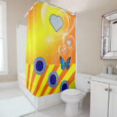 Duschvorhang, orange, blau duschvorhang (Beispiel)