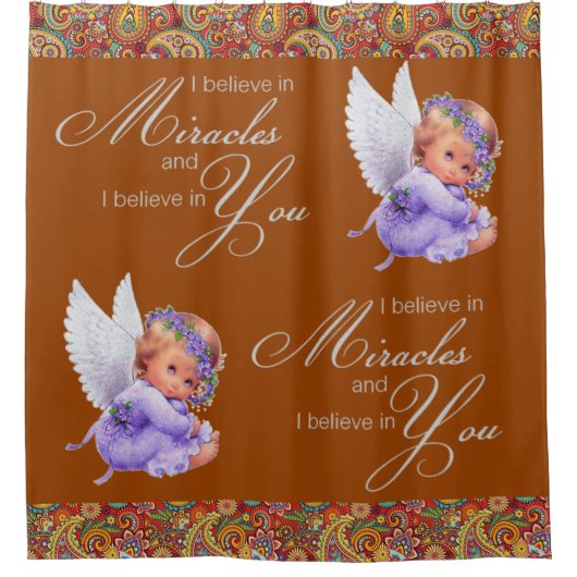 Duschvorhang Paisley Angels (Vorderseite)