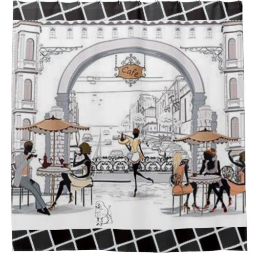 Duschvorhang Paris Frankreich Kaffee (Vorderseite)