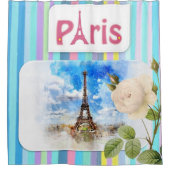 Duschvorhang Paris Frankreich Streifen Blue (Vorderseite)