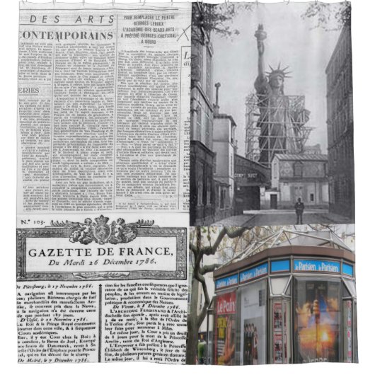 Duschvorhang Paris Französische Zeitung (Vorderseite)
