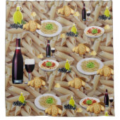 Duschvorhang Pasta Brot Wein (Vorderseite)