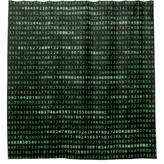 Duschvorhang Pi Code Grün Glow Variante 2 (Vorderseite)