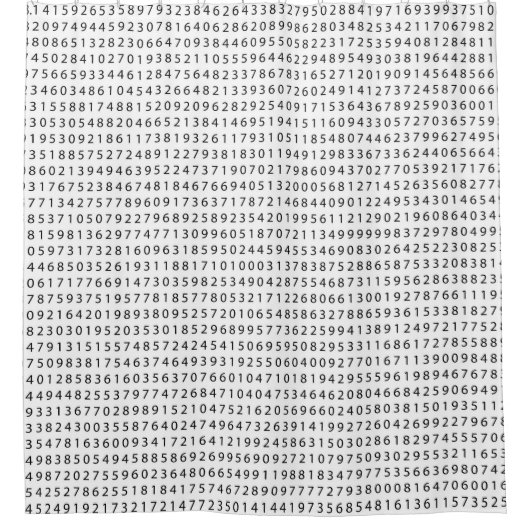 Duschvorhang "Pi" schwarz/weiß (Vorderseite)
