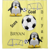 Duschvorhang Pinguin Soccer Ball Goal (Vorderseite)