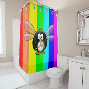 Duschvorhang Pinguin Streifen Tage der Woche