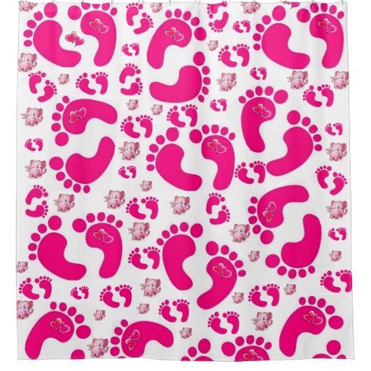 Duschvorhang Pink Baby Feet Herz (Vorderseite)
