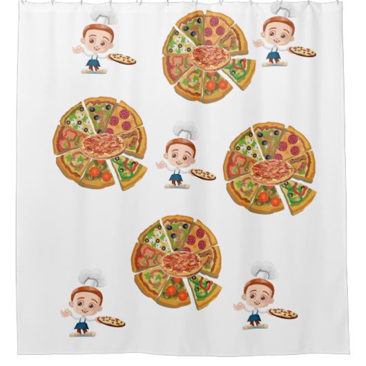 Duschvorhang Pizza (Vorderseite)
