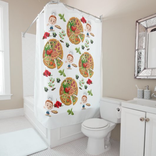 Duschvorhang Pizza (Beispiel)