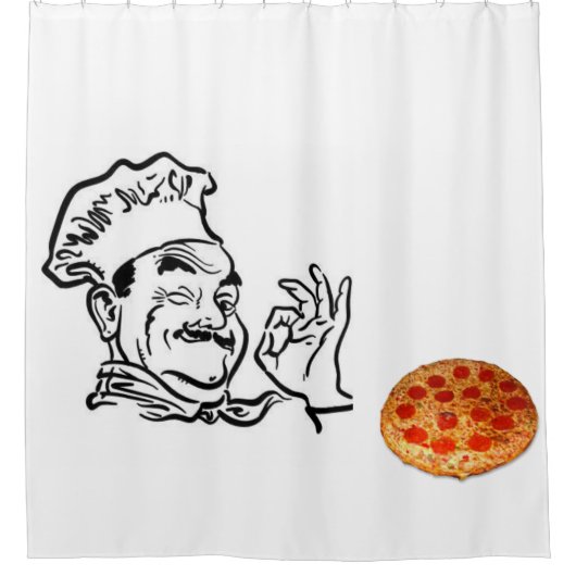 Duschvorhang Pizza Man (Vorderseite)