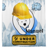 Duschvorhang Polar Bär im Bau (Vorderseite)