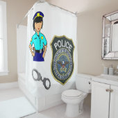 Duschvorhang Polizei Frau (Beispiel)