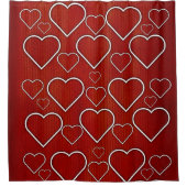 Duschvorhang Red White Hearts (Vorderseite)