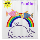 Duschvorhang Regenbogen Sonne Wal Fisch (Vorderseite)