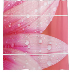 Duschvorhang/rosa Blume Pedale mit Taubtropfen Duschvorhang