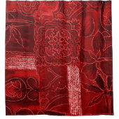 Duschvorhang rot florale Patchwork Printwerbung (Vorderseite)