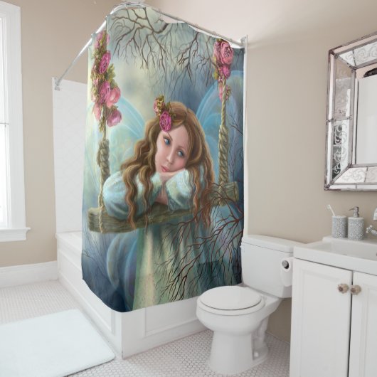 Duschvorhang schöne junge Märchenschmetterling (Beispiel)