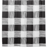 Duschvorhang Schwarz-Weiß Kariert (Vorderseite)