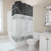Duschvorhang Schwarz-Weiß-Marmor (Beispiel)
