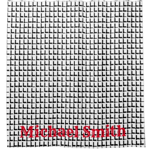 Duschvorhang Schwarz-Weiß-Quadrate (Vorderseite)