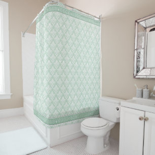Duschvorhang - Soft Jade Damask
