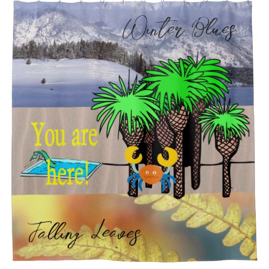 Duschvorhang Sommer Winter Herbst Sie sind hier! (Vorderseite)