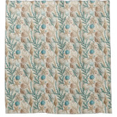 Duschvorhang Strand Ivory und Blau, Küstenstil (Vorderseite)