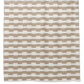 Duschvorhang Streifen Beige & Weiß (Vorderseite)