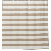 Duschvorhang Streifen Beige & Weiß (Vorderseite)