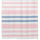 Duschvorhang Streifen Rosa & Weiß Blau (Vorderseite)