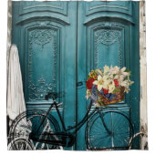Duschvorhang Vintag Bike Blumen